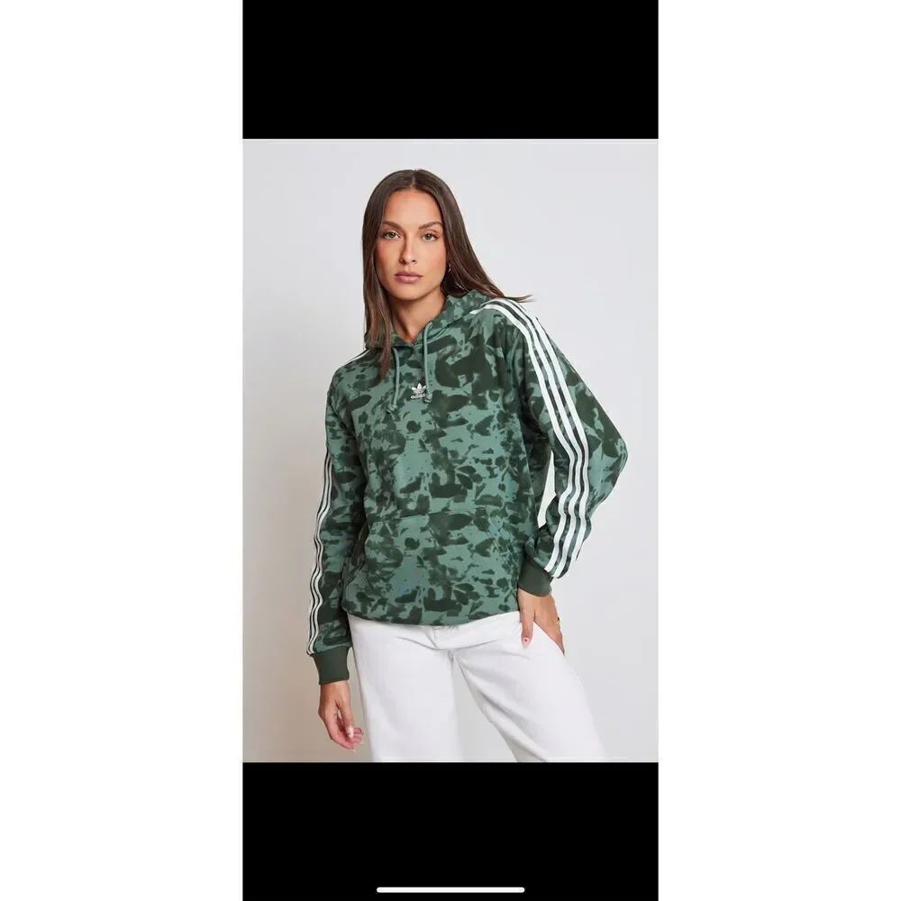 New Adidas AOP Hoodie Trace Green/Shadow Green